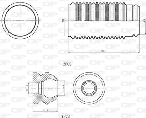 Open Parts DCK5018.04 - Пылезащитный комплект, амортизатор autodnr.net