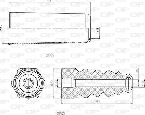 Open Parts DCK5019.04 - Пилозахисний комплект, амортизатор autocars.com.ua
