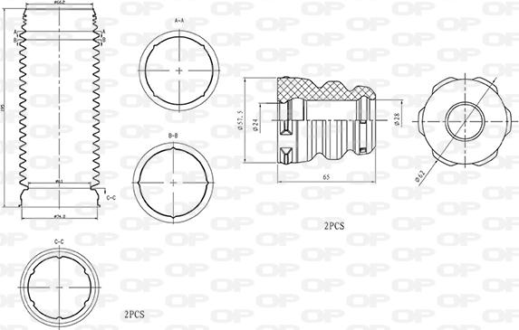 Open Parts DCK5020.04 - Пилозахисний комплект, амортизатор autocars.com.ua