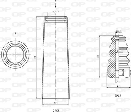 Open Parts DCK5021.04 - Пилозахисний комплект, амортизатор autocars.com.ua