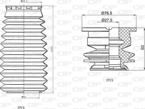 Open Parts DCK5027.04 - Пилозахисний комплект, амортизатор autocars.com.ua