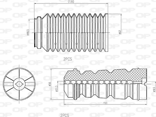 Open Parts DCK5031.04 - Пилозахисний комплект, амортизатор autocars.com.ua