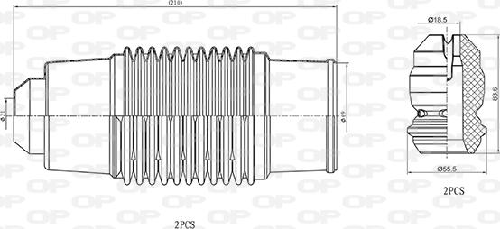 Open Parts DCK5032.04 - Пилозахисний комплект, амортизатор autocars.com.ua