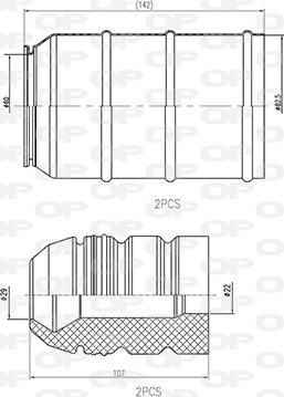 Open Parts DCK5033.04 - Пилозахисний комплект, амортизатор autocars.com.ua