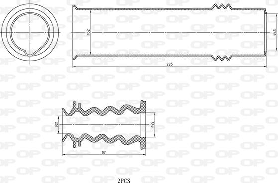 Open Parts DCK5035.04 - Пилозахисний комплект, амортизатор autocars.com.ua