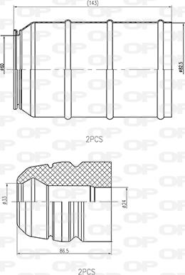 Open Parts DCK5036.04 - Пилозахисний комплект, амортизатор autocars.com.ua