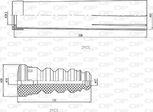 Open Parts DCK5038.04 - Пилозахисний комплект, амортизатор autocars.com.ua