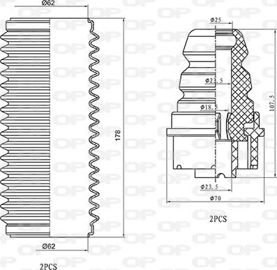 Open Parts DCK5045.04 - Пилозахисний комплект, амортизатор autocars.com.ua