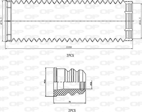 Open Parts DCK5047.04 - Пилозахисний комплект, амортизатор autocars.com.ua