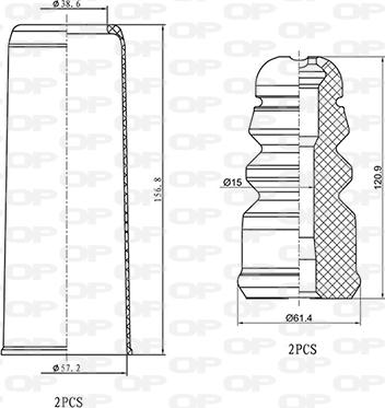 Open Parts DCK5052.04 - Пилозахисний комплект, амортизатор autocars.com.ua