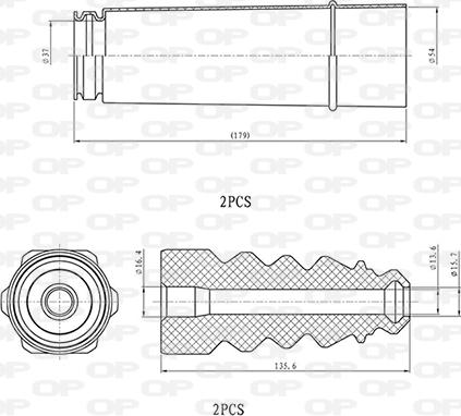 Open Parts DCK5053.04 - Пилозахисний комплект, амортизатор autocars.com.ua