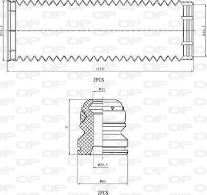 Open Parts DCK5057.04 - Пилозахисний комплект, амортизатор autocars.com.ua