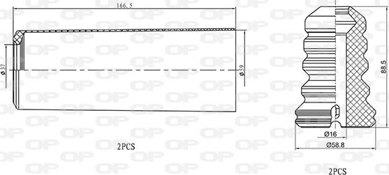 Open Parts DCK5058.04 - Пилозахисний комплект, амортизатор autocars.com.ua