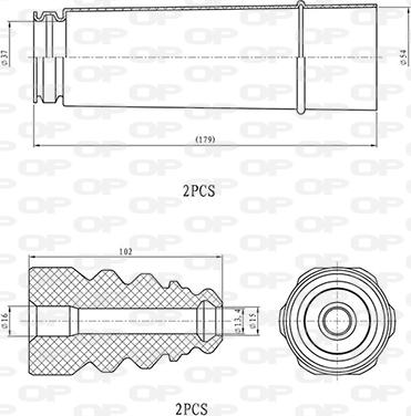 Open Parts DCK5059.04 - Пилозахисний комплект, амортизатор autocars.com.ua