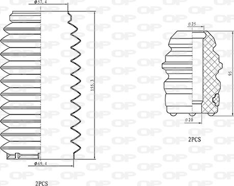 Open Parts DCK5063.04 - Пилозахисний комплект, амортизатор autocars.com.ua