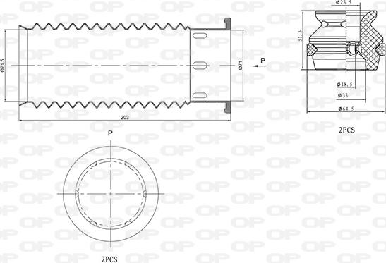 Open Parts DCK5065.04 - Пилозахисний комплект, амортизатор autocars.com.ua