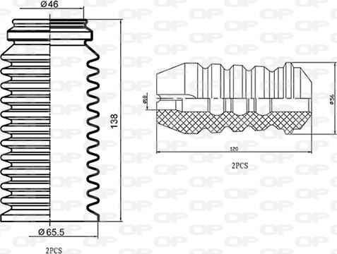 Open Parts DCK5070.04 - Пилозахисний комплект, амортизатор autocars.com.ua