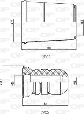 Open Parts DCK5074.04 - Пилозахисний комплект, амортизатор autocars.com.ua