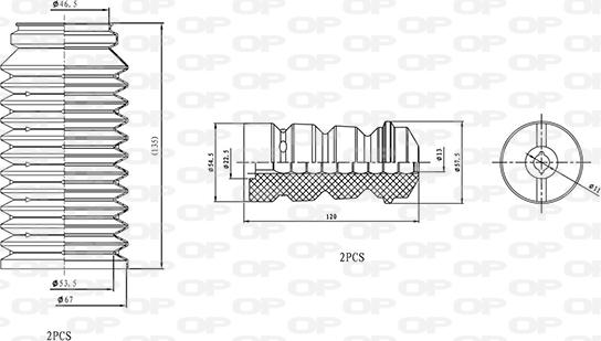 Open Parts DCK5076.04 - Пилозахисний комплект, амортизатор autocars.com.ua