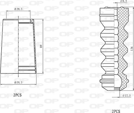 Open Parts DCK5077.04 - Пилозахисний комплект, амортизатор autocars.com.ua