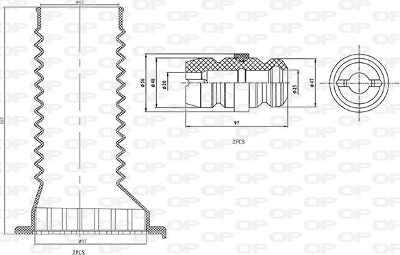 Open Parts DCK5080.04 - Пилозахисний комплект, амортизатор autocars.com.ua