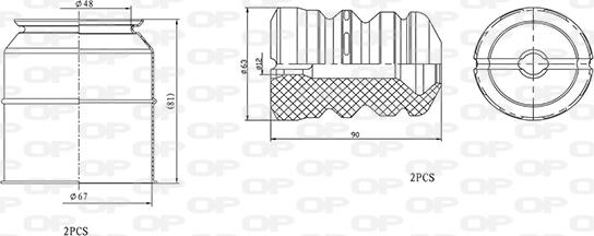 Open Parts DCK5085.04 - Пилозахисний комплект, амортизатор autocars.com.ua