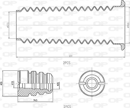 Open Parts DCK5087.04 - Пилозахисний комплект, амортизатор autocars.com.ua