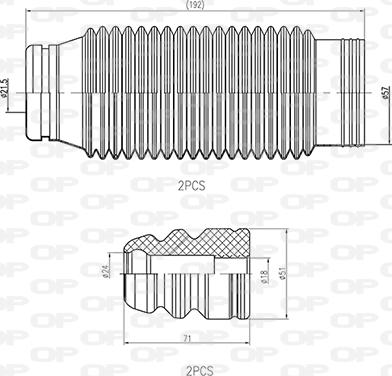 Open Parts DCK5090.04 - Пилозахисний комплект, амортизатор autocars.com.ua