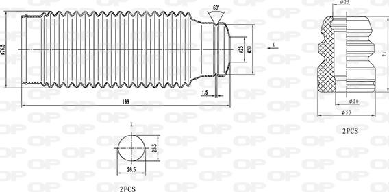 Open Parts DCK5092.04 - Пилозахисний комплект, амортизатор autocars.com.ua