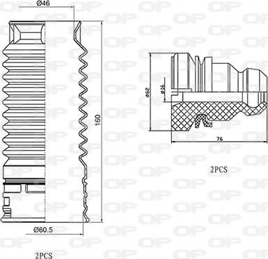 Open Parts DCK5093.04 - Пилозахисний комплект, амортизатор autocars.com.ua