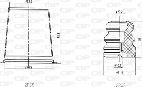 Open Parts DCK5094.04 - Пилозахисний комплект, амортизатор autocars.com.ua