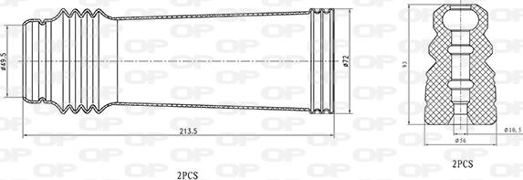 Open Parts DCK5096.04 - Пилозахисний комплект, амортизатор autocars.com.ua