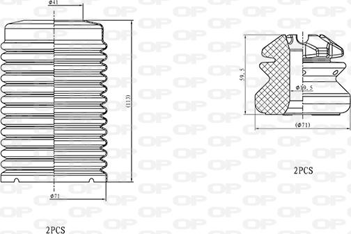 Open Parts DCK5098.04 - Пилозахисний комплект, амортизатор autocars.com.ua