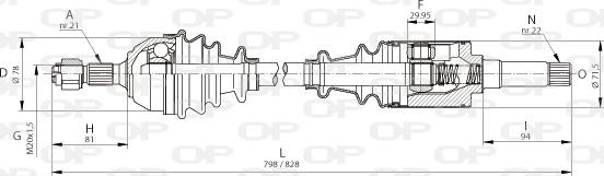 Open Parts DRS6001.00 - Приводний вал autocars.com.ua