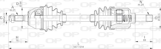 Open Parts DRS6002.00 - Приводний вал autocars.com.ua