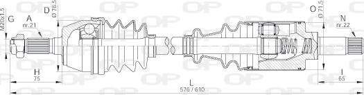 Open Parts DRS6004.00 - Приводной вал autodnr.net