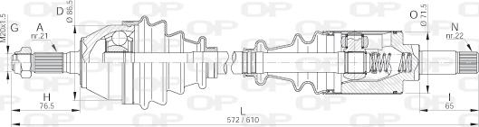 Open Parts DRS6006.00 - Приводной вал autodnr.net