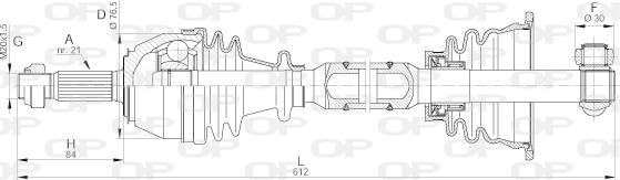 Open Parts DRS6010.00 - Приводний вал autocars.com.ua