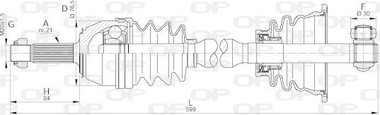 Open Parts DRS6012.00 - Приводний вал autocars.com.ua