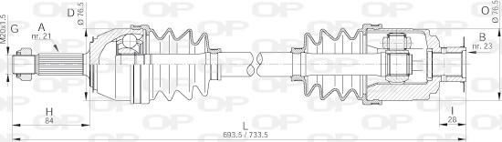 Open Parts DRS6013.00 - Приводний вал autocars.com.ua