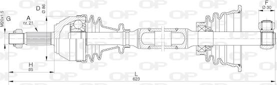 Open Parts DRS6016.00 - Приводний вал autocars.com.ua