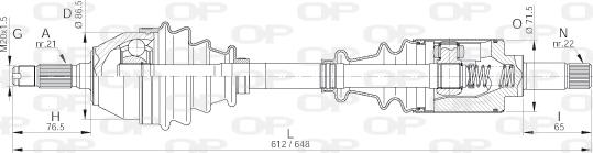 Open Parts DRS6018.00 - Приводний вал autocars.com.ua