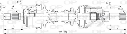 Open Parts DRS6023.00 - Приводний вал autocars.com.ua