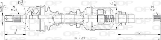 Open Parts DRS6024.00 - Приводний вал autocars.com.ua