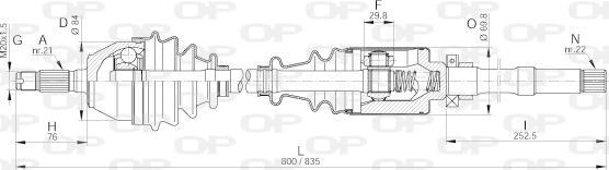 Open Parts DRS6031.00 - Приводний вал autocars.com.ua