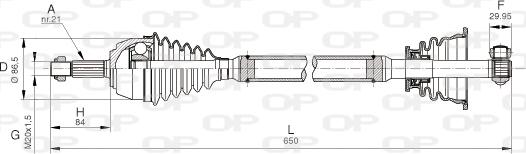 Open Parts DRS6036.00 - Приводний вал autocars.com.ua