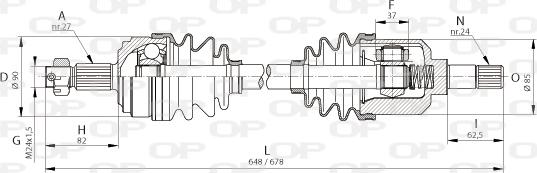 Open Parts DRS6046.00 - Приводний вал autocars.com.ua