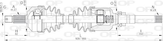 Open Parts DRS6047.00 - Приводний вал autocars.com.ua