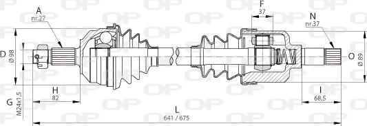 Open Parts DRS6050.00 - Приводний вал autocars.com.ua