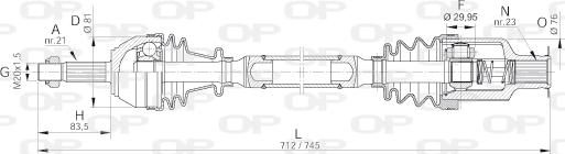 Open Parts DRS6065.00 - Приводний вал autocars.com.ua